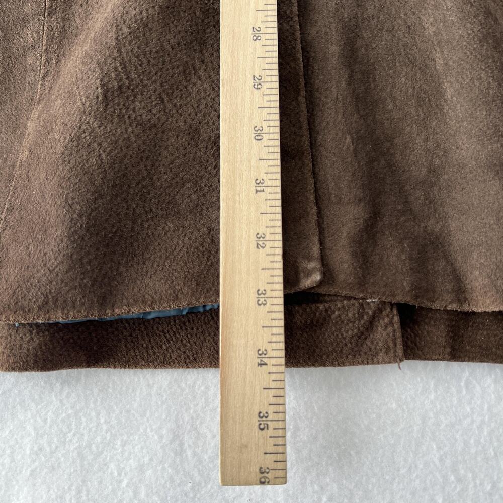 Style & Co. Coat Womens 22W Brown Suede Leather Overcoat Button Tailored Pockets - Picture 13 of 15
